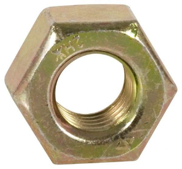 Value Collection - 7/8-9 UNC Steel Right Hand Heavy Hex Nut - 1-7/16" Across Flats, 55/64" High, Zinc Yellow Dichromate Finish - Exact Industrial Supply