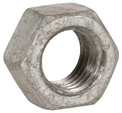 Value Collection - 2-1/2 - 4 UNC Steel Right Hand Heavy Hex Nut - 3-7/8" Across Flats, 2-29/64" High, Hot Dipped Galvanized Finish - Exact Industrial Supply