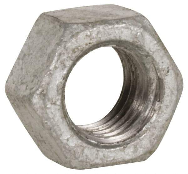 Value Collection - 7/8-9 UNC Steel Right Hand Heavy Hex Nut - 1-7/16" Across Flats, 55/64" High, Hot Dipped Galvanized Finish - Exact Industrial Supply
