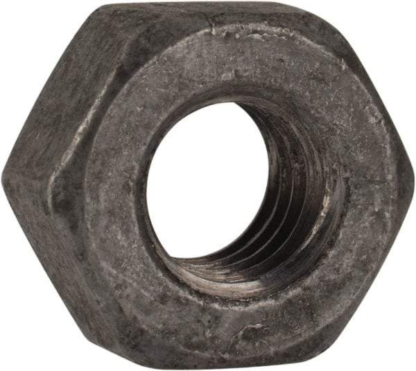 Value Collection - 5/16-18 UNC Steel Right Hand Heavy Hex Nut - 9/16" Across Flats, 19/64" High, Hot Dipped Galvanized Finish - Exact Industrial Supply