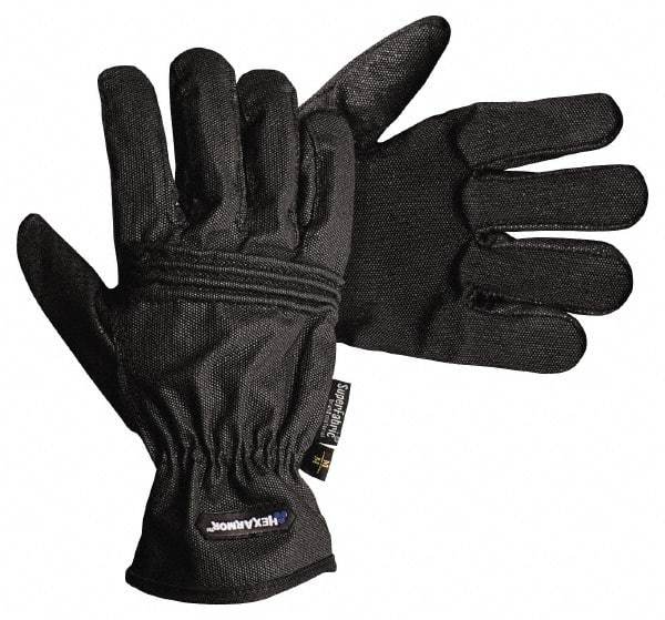 HexArmor - Size L (9), ANSI Cut Lvl A9, Puncture Lvl 3, Abrasion Lvl 5, Silicone Rubber Coated Cut & Puncture Resistant Gloves - 11" Long, Fully Coated Coated, SuperFabric Lining, Black, Paired - Exact Industrial Supply