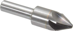 M.A. Ford - 5/8" Head Diam, 3/8" Shank Diam, 6 Flute 60° Solid Carbide Countersink - Bright Finish, 2-3/8" OAL, 0.18" Nose Diam, Single End, Straight Shank, Right Hand Cut - Exact Industrial Supply