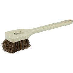 20″ Utility Scrub Brush, Palmyra Fill, Long Handle, Wood Block - Exact Industrial Supply
