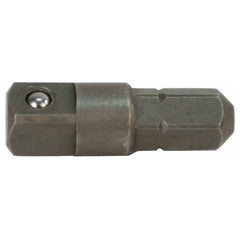 Hex to Square 1/4″ Socket Bit Adapter 1/4″ Drive 1/4″ Bit 25 mm Overall Length - Exact Industrial Supply