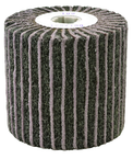 4 x 4 x 3/4" - Aluminum Oxide 120 G& S-Medium - Interleaf Flap Wheel Drum with Keyhole - Exact Industrial Supply