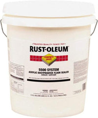 Rust-Oleum - 5 Gal Can Satin Clear Floor Coating - 150 to 300 Sq Ft/Gal Coverage, 37 g/L VOC Content - Exact Industrial Supply