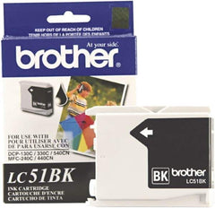 Brother - Black Ink Cartridge - Use with Brother DCP-130C, 330C, 350C, intelliFAX-1360, 1860C, 1960C, 2480C, 2580C, MFC-230C, 240C, 440CN, 465CN, 665CW, 685CW, 845CW, 885CW, 3360C, 5460CN, 5860CN - Exact Industrial Supply