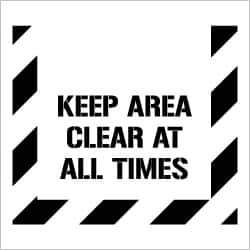 NMC - Keep Area Clear at All Times Stencil - 0.06 Inch Thick, Polyethylene, English - Exact Industrial Supply