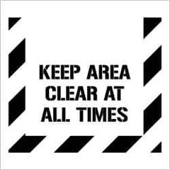 NMC - Keep Area Clear at All Times Stencil - 0.06 Inch Thick, Polyethylene, English - Exact Industrial Supply