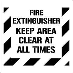 NMC - Fire Extinguisher - Keep Area Clear at All Times Stencil - 0.06 Inch Thick, Polyethylene, English - Exact Industrial Supply