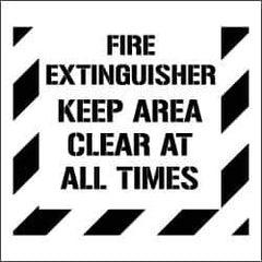 NMC - Fire Extinguisher - Keep Area Clear at All Times Stencil - 0.06 Inch Thick, Polyethylene, English - Exact Industrial Supply