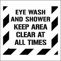 NMC - Eye Wash and Shower - Keep Area Clear at All Times Stencil - 0.06 Inch Thick, Polyethylene, English - Exact Industrial Supply