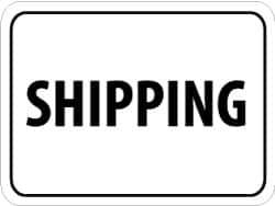 NMC - "Shipping", 24" Wide x 18" High, Aluminum Parking Lot Traffic Signs - 0.08" Thick, Black on White, High Intensity Reflectivity, Rectangle, Post Mount - Exact Industrial Supply