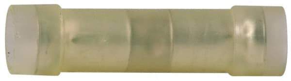 3M - 12 to 10 AWG Compatible, Nylon Fully Insulated, Crimp-On Butt Splice Terminal - Copper Contacts, Zinc Contact Plating, Yellow - Exact Industrial Supply
