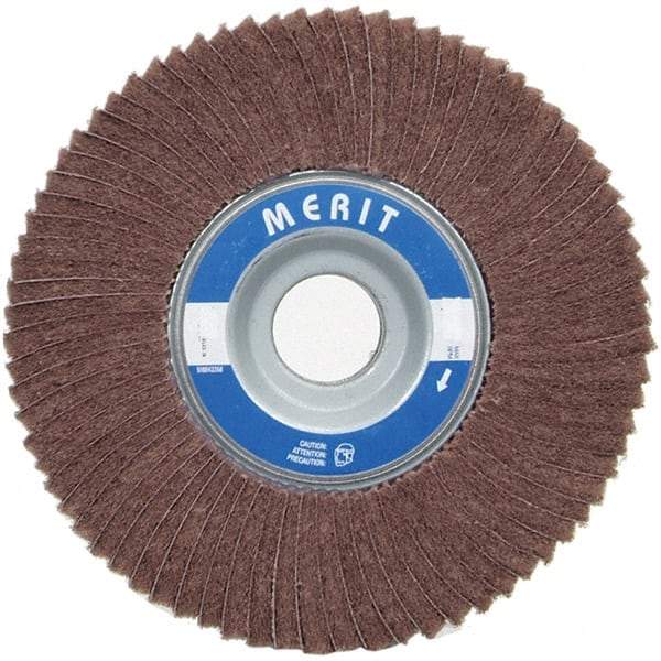 Merit Abrasives - 6" Diam, 240 Grit Ceramic Unmounted Flap Wheel - 1" Hole, 3" Wide, Coated, Very Fine Grade, 6,000 Max RPM , Cloth Backing - Exact Industrial Supply