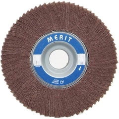 Merit Abrasives - 6" Diam, 240 Grit Ceramic Unmounted Flap Wheel - 1" Hole, 3" Wide, Coated, Very Fine Grade, 6,000 Max RPM , Cloth Backing - Exact Industrial Supply