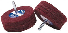Merit Abrasives - 5" Diam, Medium Mounted Scrubber Buffing Wheel - 1 Ply, Medium Grade, 1/4" Shank Diam, 4,000 RPM - Exact Industrial Supply