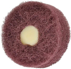 Merit Abrasives - 2" Diam, Medium Mounted Scrubber Buffing Wheel - 3 Ply, Very Fine Grade, 1/4" Shank Diam, 12,000 RPM - Exact Industrial Supply
