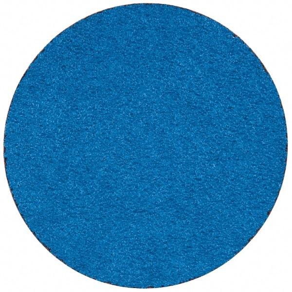 Merit Abrasives - 3" Disc Diam, 50 Grit, Zirconia Alumina Quick Change Disc - Type R Attaching System, Coated, Blue, Coarse Grade, 20,000 RPM - Exact Industrial Supply