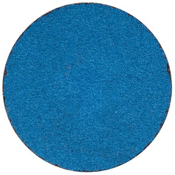 Merit Abrasives - 2" Disc Diam, 80 Grit, Zirconia Alumina Quick Change Disc - Type S Attaching System, Coated, Blue, Medium Grade, 30,000 RPM - Exact Industrial Supply