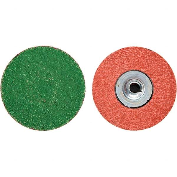 Merit Abrasives - 3" Disc Diam, 40 Grit, Zirconia Alumina Quick Change Disc - Type S Attaching System, Coated, Blue, Coarse Grade, 20,000 RPM - Exact Industrial Supply