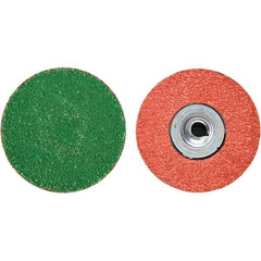 Merit Abrasives - 3" Disc Diam, 40 Grit, Zirconia Alumina Quick Change Disc - Type S Attaching System, Coated, Blue, Coarse Grade, 20,000 RPM - Exact Industrial Supply