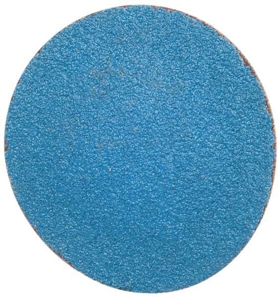 Merit Abrasives - 2" Disc Diam, 80 Grit, Zirconia Alumina Quick Change Disc - Type R Attaching System, Coated, Blue, Medium Grade, 30,000 RPM - Exact Industrial Supply