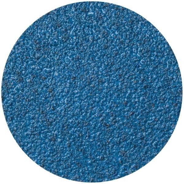 Merit Abrasives - 3" Disc Diam, 36 Grit, Zirconia Alumina Quick Change Disc - Type R Attaching System, Coated, Blue, Very Coarse Grade, 20,000 RPM - Exact Industrial Supply