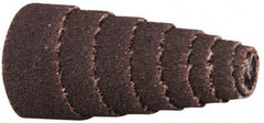 Merit Abrasives - 1-1/2" Long x 3/8" Diam, Aluminum Oxide, Full Taper Cartridge Roll - 60 Grit, 1/8" Pilot Hole Diam, Medium Grade - Exact Industrial Supply