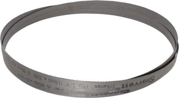 Starrett - 10 to 14 TPI, 10' Long x 3/4" Wide x 0.035" Thick, Welded Band Saw Blade - Bi-Metal, Toothed Edge, Raker Tooth Set, Contour Cutting - Exact Industrial Supply