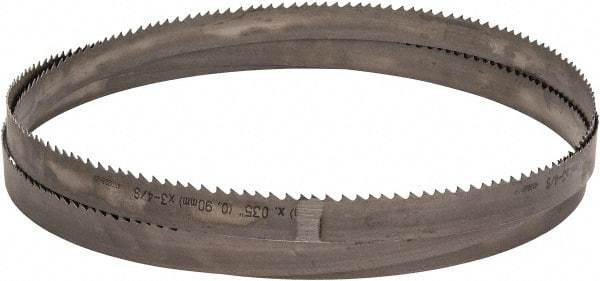 Starrett - 3 to 4 TPI, 10' 10-1/2" Long x 1" Wide x 0.035" Thick, Welded Band Saw Blade - Bi-Metal, Toothed Edge, Raker Tooth Set, Contour Cutting - Exact Industrial Supply