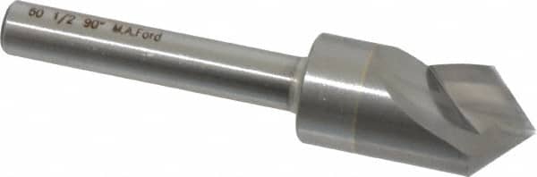 M.A. Ford - 1/2" Head Diam, 1/4" Shank Diam, 1 Flute 90° Solid Carbide Countersink - Exact Industrial Supply