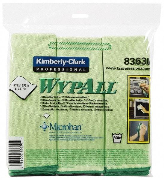 WypAll - Reusable Microfiber Wipes - Packet, 15-3/4" x 15-3/4" Sheet Size, Green - Exact Industrial Supply