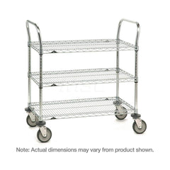 Metro - Carts; Type: Utility ; Load Capacity (Lb.): 900.000 ; Number of Shelves: 3 ; Width (Inch): 24 ; Length (Inch): 36 ; Height (Inch): 39 - Exact Industrial Supply