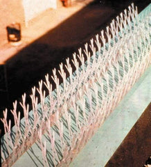 Bird-X - Plastic Bird Spikes - 4-1/2 Inch High x 4-1/2 Inch Wide x 25 Ft. Long x 1 Inch Thick - Exact Industrial Supply