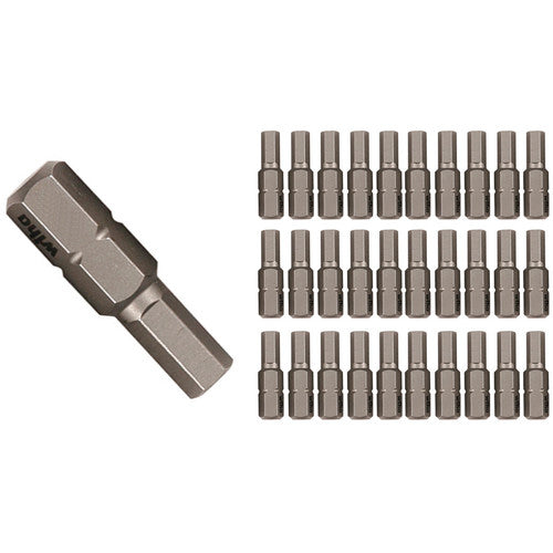 Hex Inch Contractor Grade Insert Bits 3/32″ × 25mm (30 Piece Bulk Pack) - Exact Industrial Supply