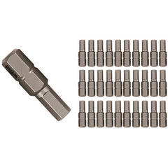 Hex Inch Contractor Grade Insert Bits 3/16″ × 25mm (30 Piece Bulk Pack) - Exact Industrial Supply