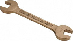 Ampco - 11/16" x 7/8" Nonsparking Open End Wrench - 8" OAL, Double End, Plain Finish, 15° Head Angle - Exact Industrial Supply