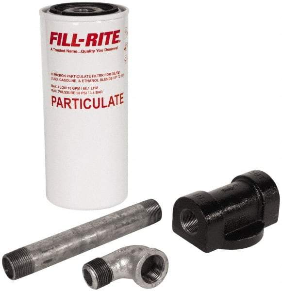 Tuthill - 3/4 Inlet Size, 18 GPM, Pump Filter - 11 Long, 10 Micron Mesh, Cast Iron - Exact Industrial Supply