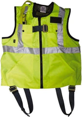 Gemtor - 350 Lb Capacity, Size XL, High Visibility Vest Safety Harness - Polyester, Quick Connect Leg Strap, Pass-Thru Chest Strap, Yellow - Exact Industrial Supply