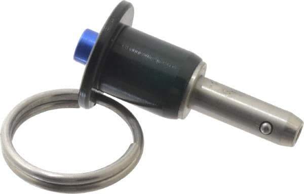 Gibraltar - 1/4" Diam, 1/2" Usable Length, Button Handle, Quick Release Pin - Grade 304 Stainless Steel, Bright Finish - Exact Industrial Supply