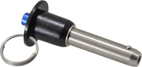 Gibraltar - 1/2" Diam, 1-1/2" Usable Length, Button Handle, Quick Release Pin - Grade 304 Stainless Steel, Bright Finish - Exact Industrial Supply