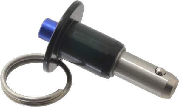 Gibraltar - 3/8" Diam, 1/2" Usable Length, Button Handle, Quick Release Pin - Grade 304 Stainless Steel, Bright Finish - Exact Industrial Supply