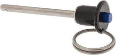 Gibraltar - 3/16" Diam, 2" Usable Length, Button Handle, Quick Release Pin - Grade 17-4 Stainless Steel, Bright Finish - Exact Industrial Supply