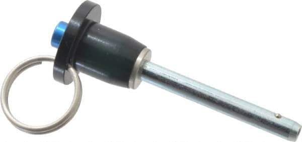 Gibraltar - 3/16" Diam, 1-1/4" Usable Length, Button Handle, Quick Release Pin - Grade 4130 Steel, Zinc-Plated Finish - Exact Industrial Supply