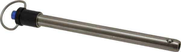 Gibraltar - 1/2" Diam, 5-1/2" Usable Length, Ring Handle, Quick Release Pin - Grade 17-4 Stainless Steel, Bright Finish - Exact Industrial Supply