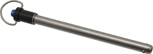 Gibraltar - 3/8" Diam, 4-1/2" Usable Length, Ring Handle, Quick Release Pin - Grade 17-4 Stainless Steel, Bright Finish - Exact Industrial Supply