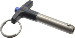 Gibraltar - 7/16" Diam, 1-1/2" Usable Length, T Handle, Quick Release Pin - Grade 17-4 Stainless Steel, Bright Finish - Exact Industrial Supply