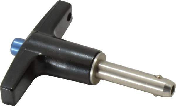 Gibraltar - 1/4" Diam, 3/4" Usable Length, T Handle, Quick Release Pin - Grade 304 Stainless Steel, Bright Finish - Exact Industrial Supply