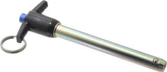Gibraltar - 1/2" Diam, 4" Usable Length, T Handle, Quick Release Pin - Grade 4130 Steel, Zinc-Plated Finish - Exact Industrial Supply